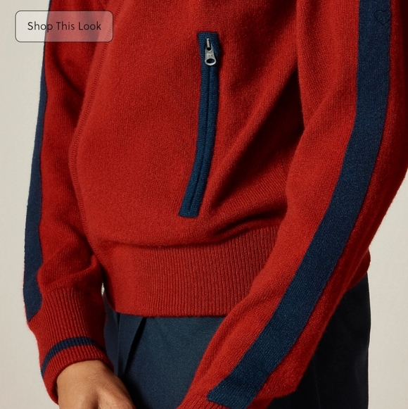 J Crew Cashmere full-zip track jacket CM708 Size XS NWT *Flaw - Picture 2 of 9